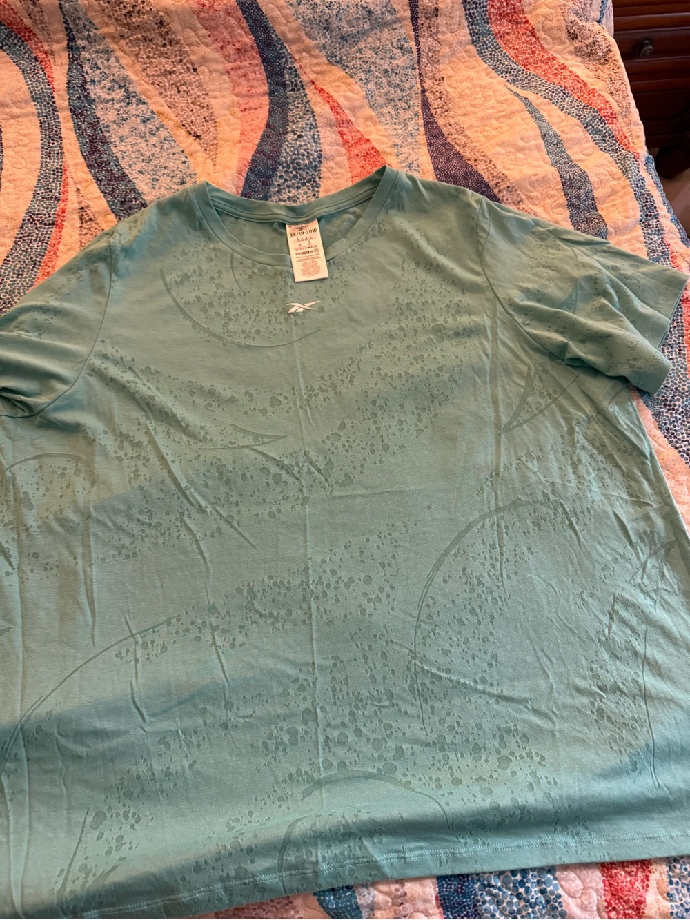 Reebok Teal Men's Short-Sleeve Crew Neck Shirt